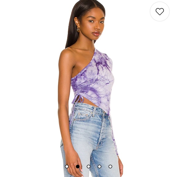 Ember One Shoulder Top in Purple Tie Dye - Picture 2 of 5